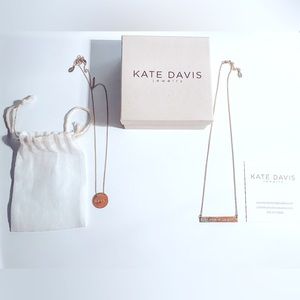 2 Kate Davis Jewelry Delicate Necklaces- SALT charm and Voix de la Mer bar